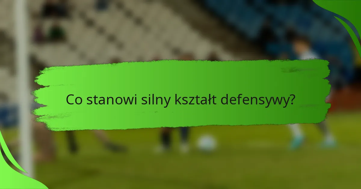 Co stanowi silny kształt defensywy?