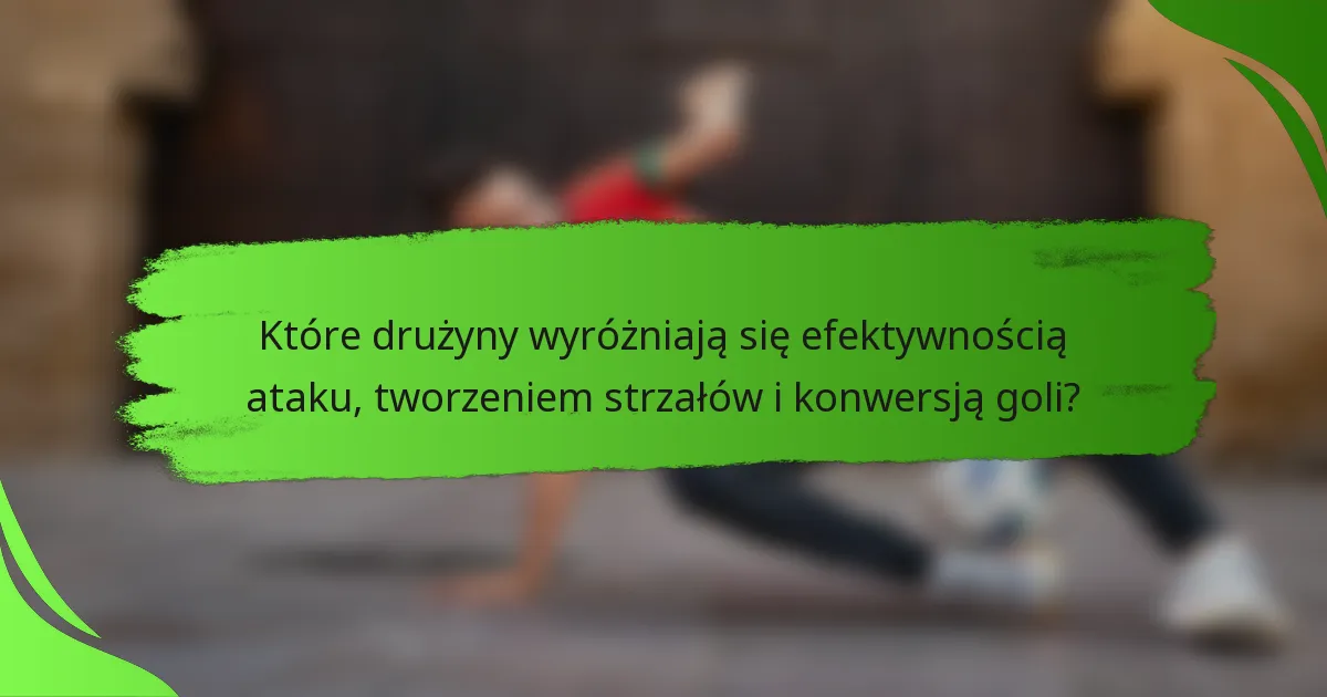 Które drużyny wyróżniają się efektywnością ataku, tworzeniem strzałów i konwersją goli?